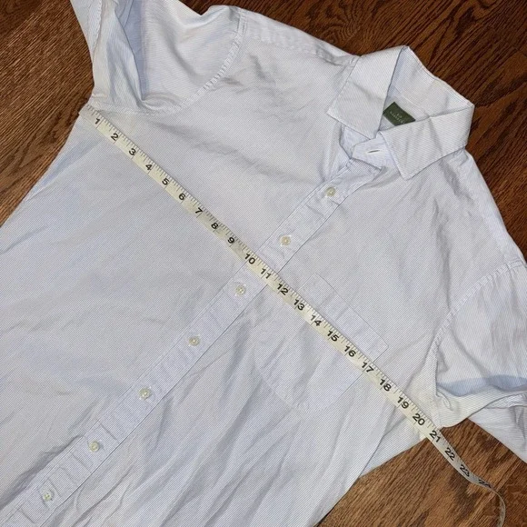 Sid Mashburn Long Sleeve Button Up Shirt Men's Small White Blue Striped Pocket - Picture 7 of 8